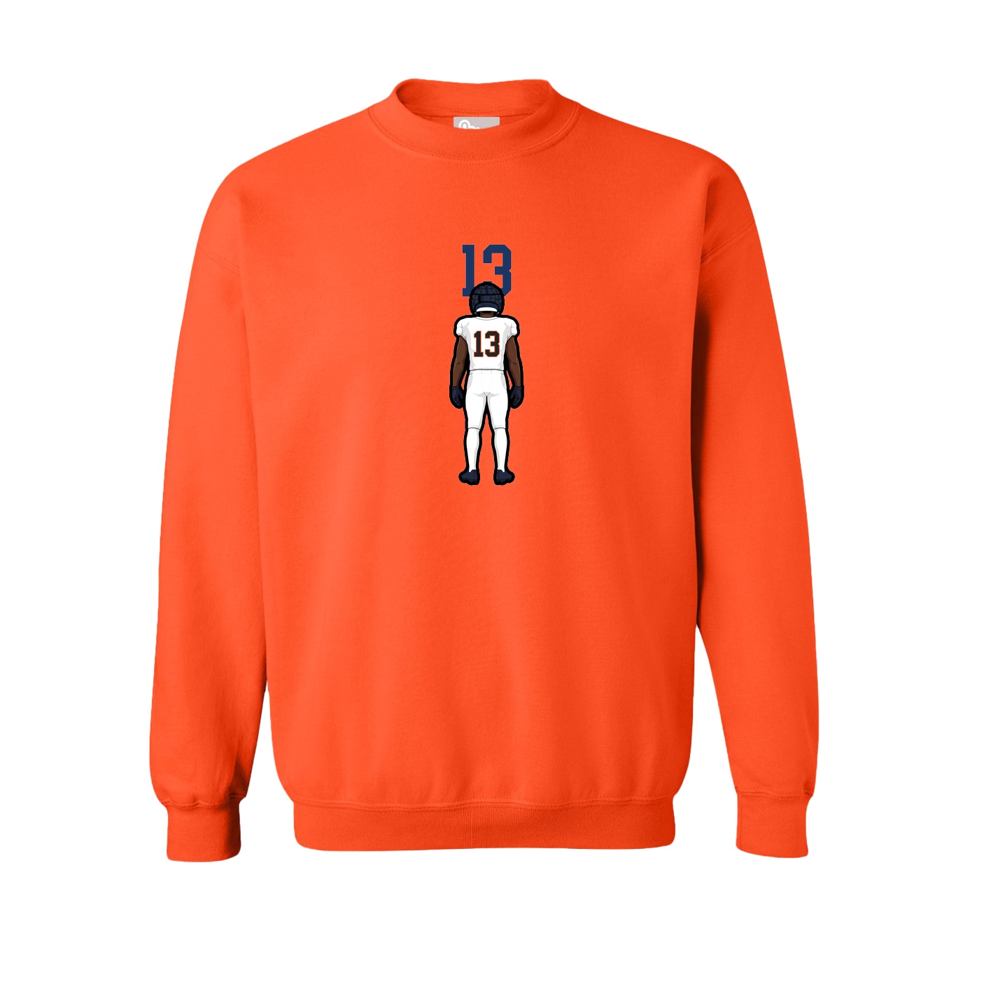 Fleece Crew — Number Top in Orange