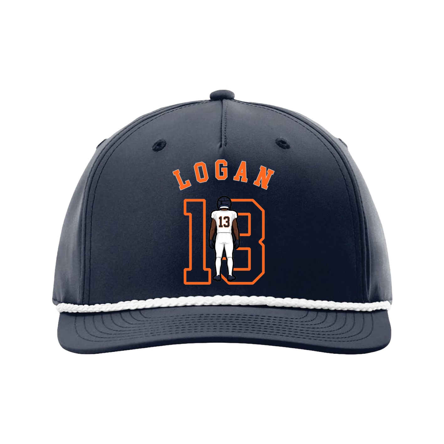 Five-Panel Classic Rope Cap — Shirsey Arch in Navy