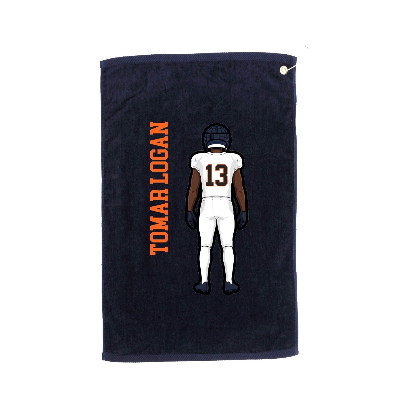 Golf Towel — Name Vertical in Navy