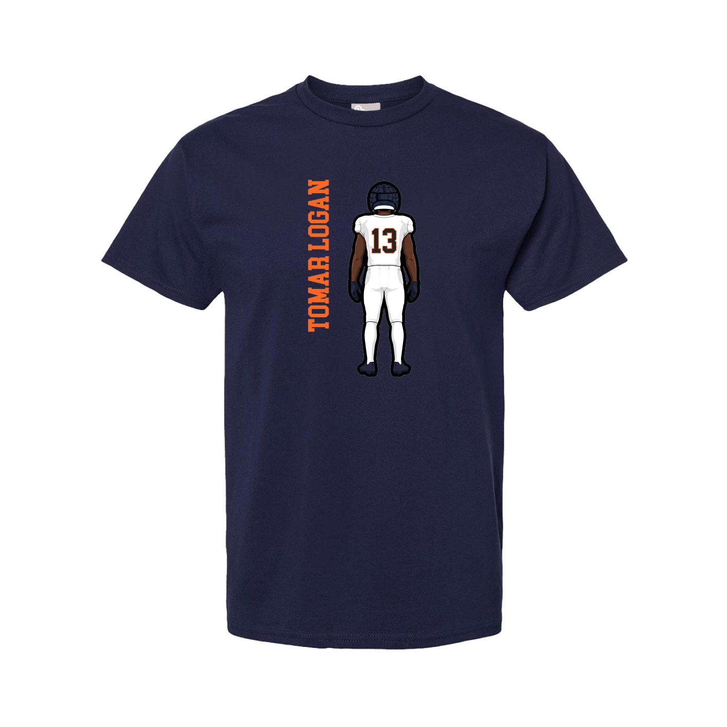 Youth Tee — Name Vertical in Navy