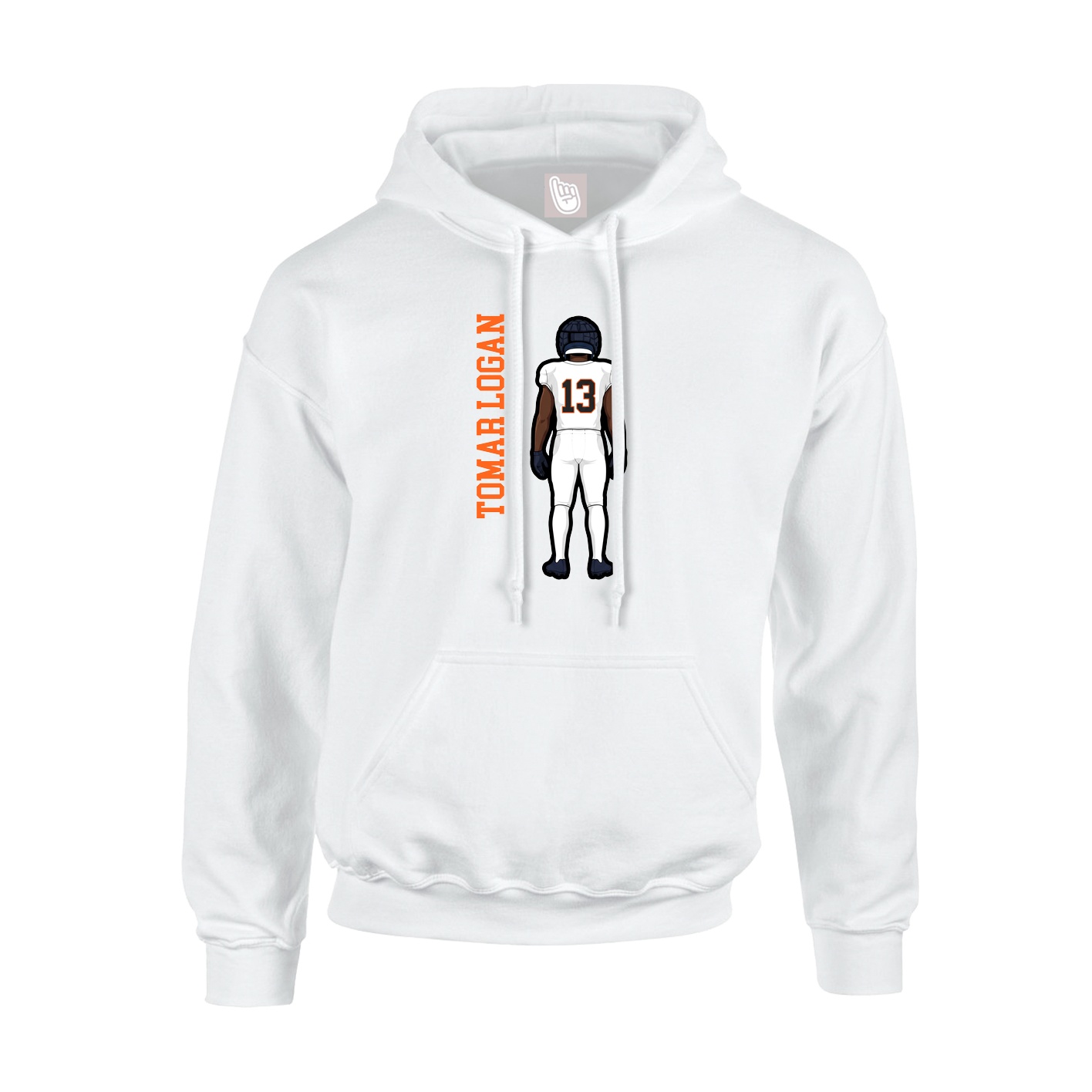 Hoodie — Name Vertical in White