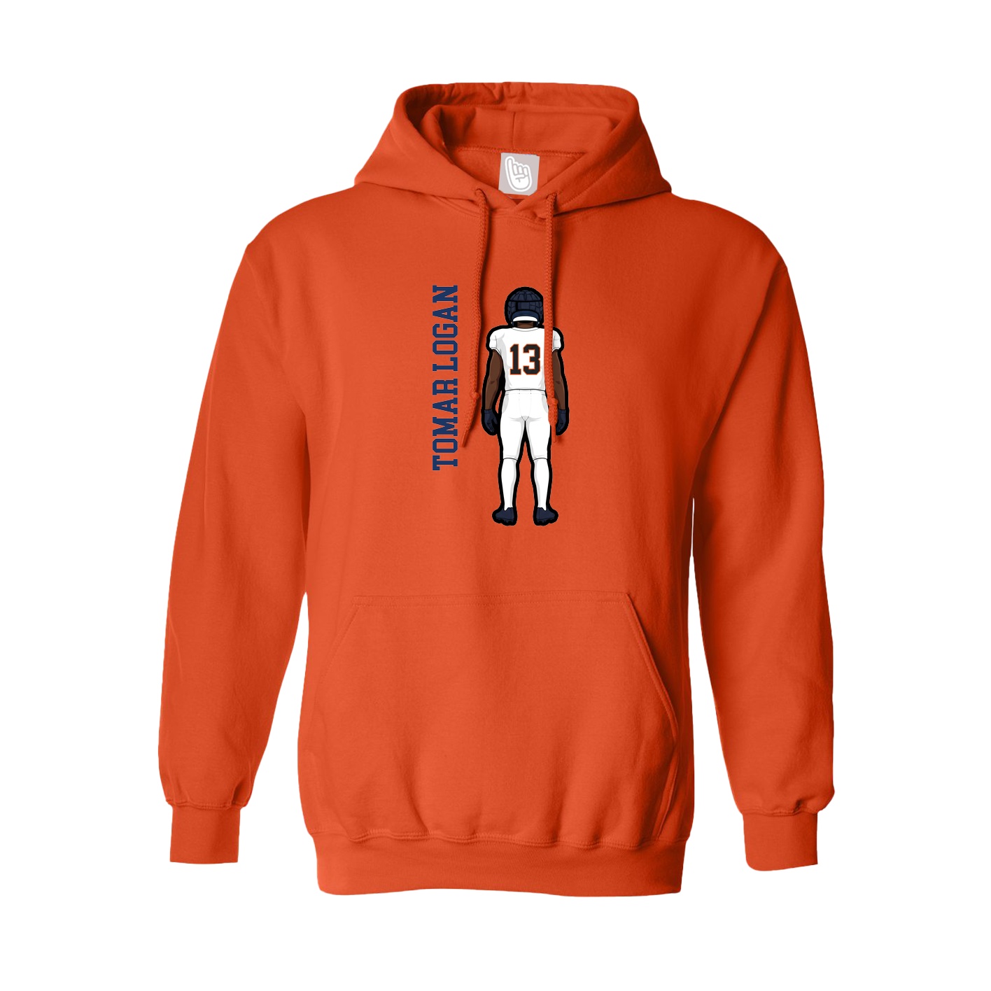 Youth Hoodie — Name Vertical in Orange