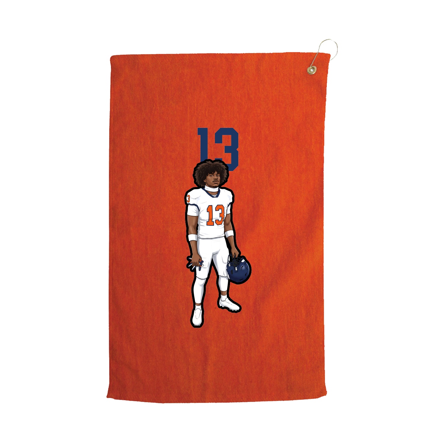 Golf Towel — Number Top in Orange