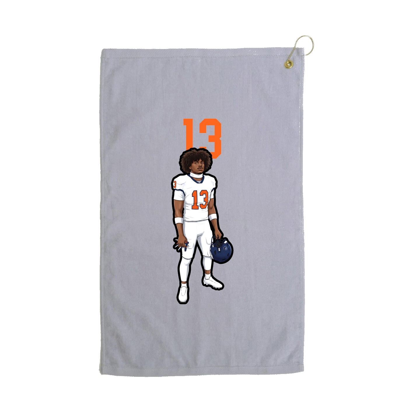 Golf Towel — Number Top in Grey
