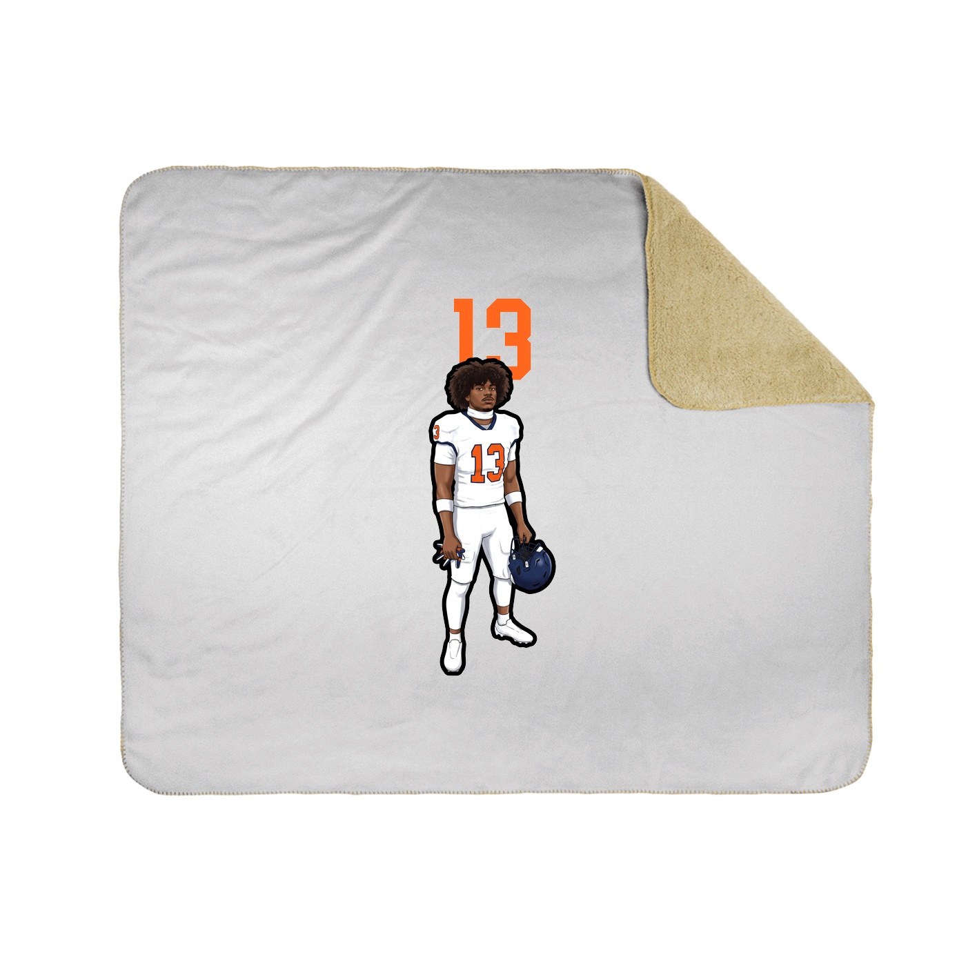 Throw Blanket — Number Top in White