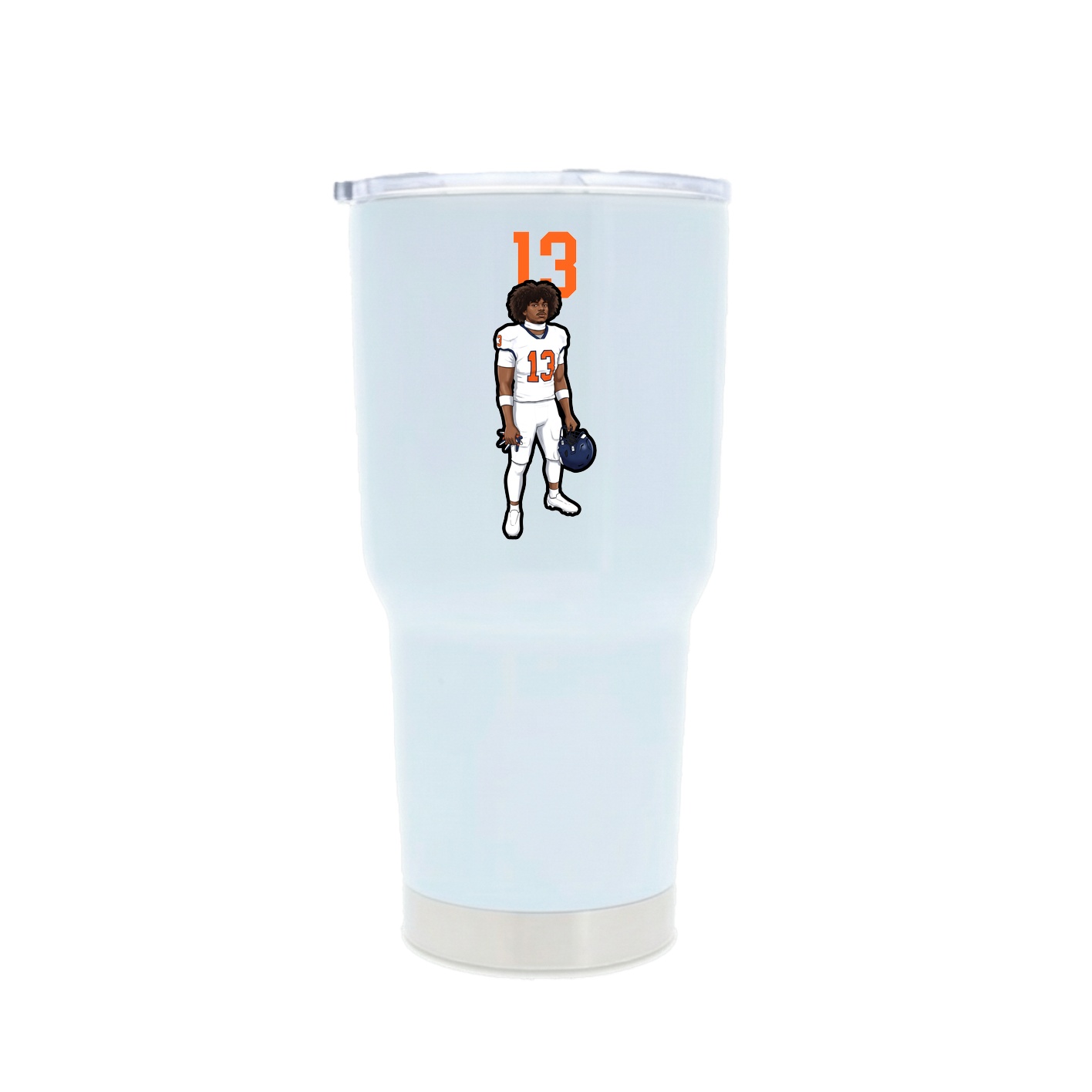 30oz Stainless Steel Tumbler — Number Top in White