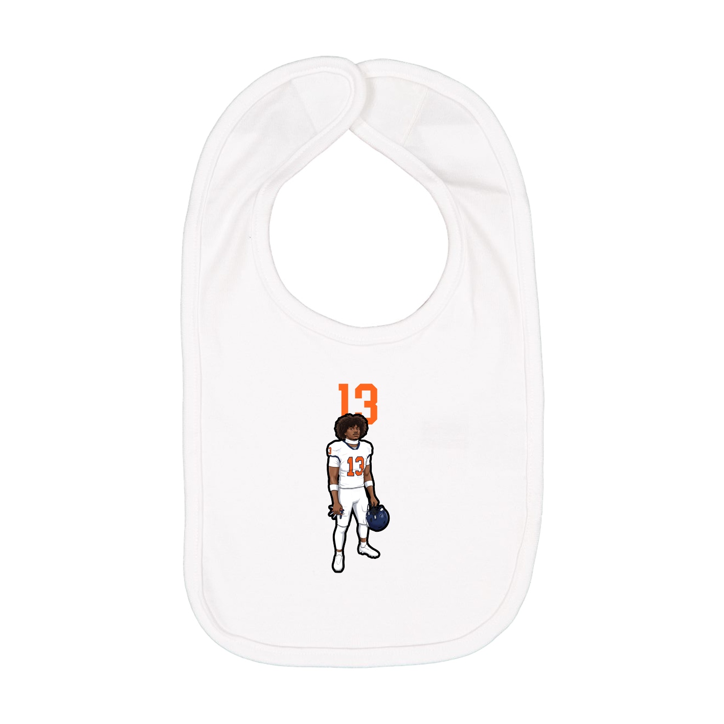 Infant Bib — Number Top in White