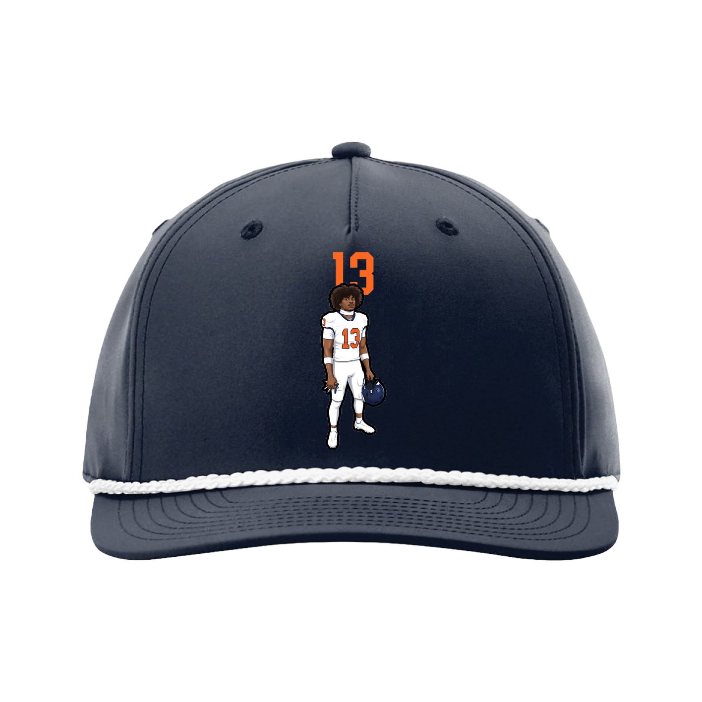 Five-Panel Classic Rope Cap — Number Top in Navy