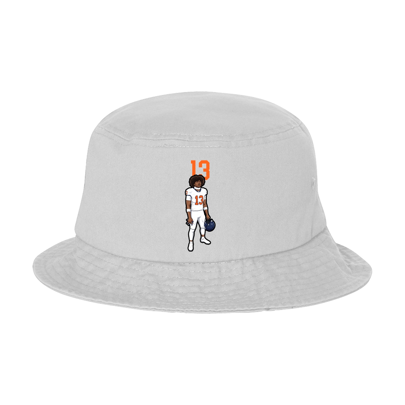 Bucket Cap — Number Top in White