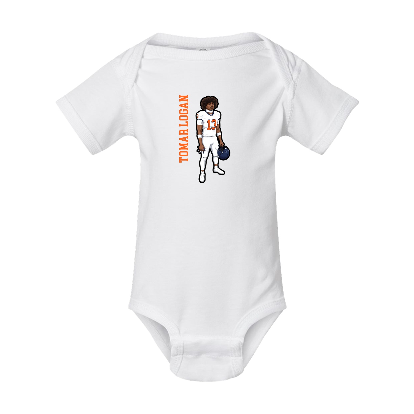 Baby Onesie — Name Vertical in White