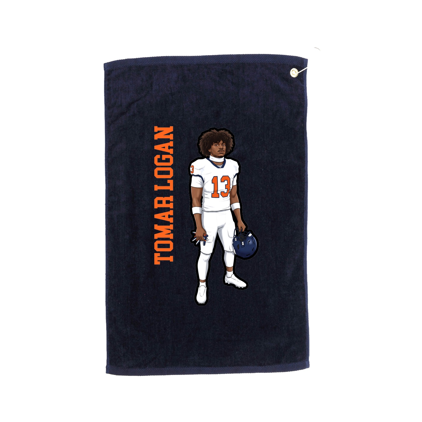 Golf Towel — Name Vertical in Navy