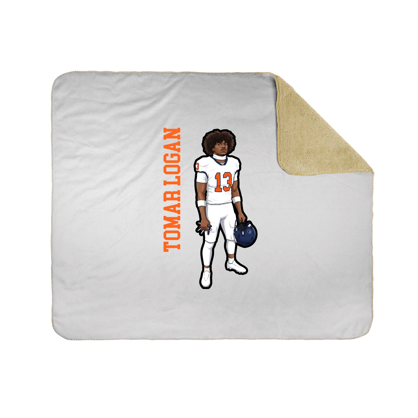 Throw Blanket — Name Vertical in White