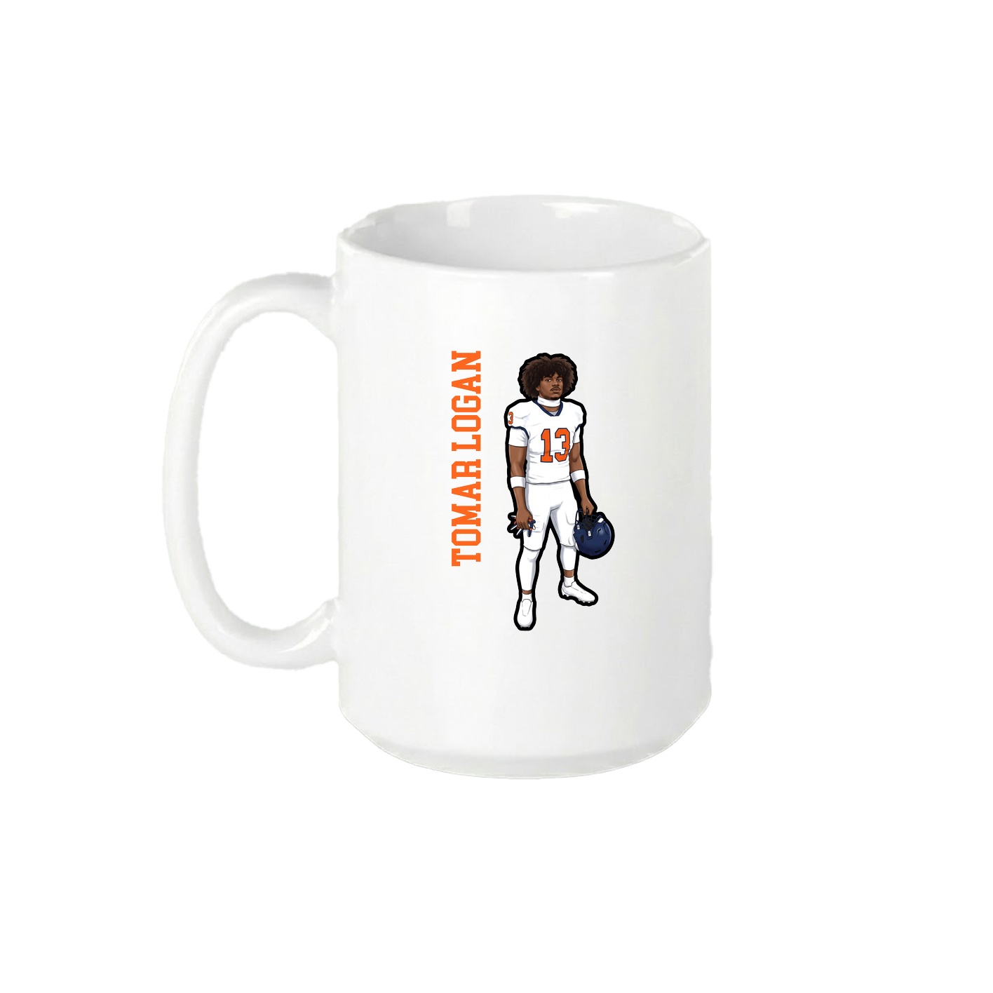 15oz Coffee Mug — Name Vertical in White