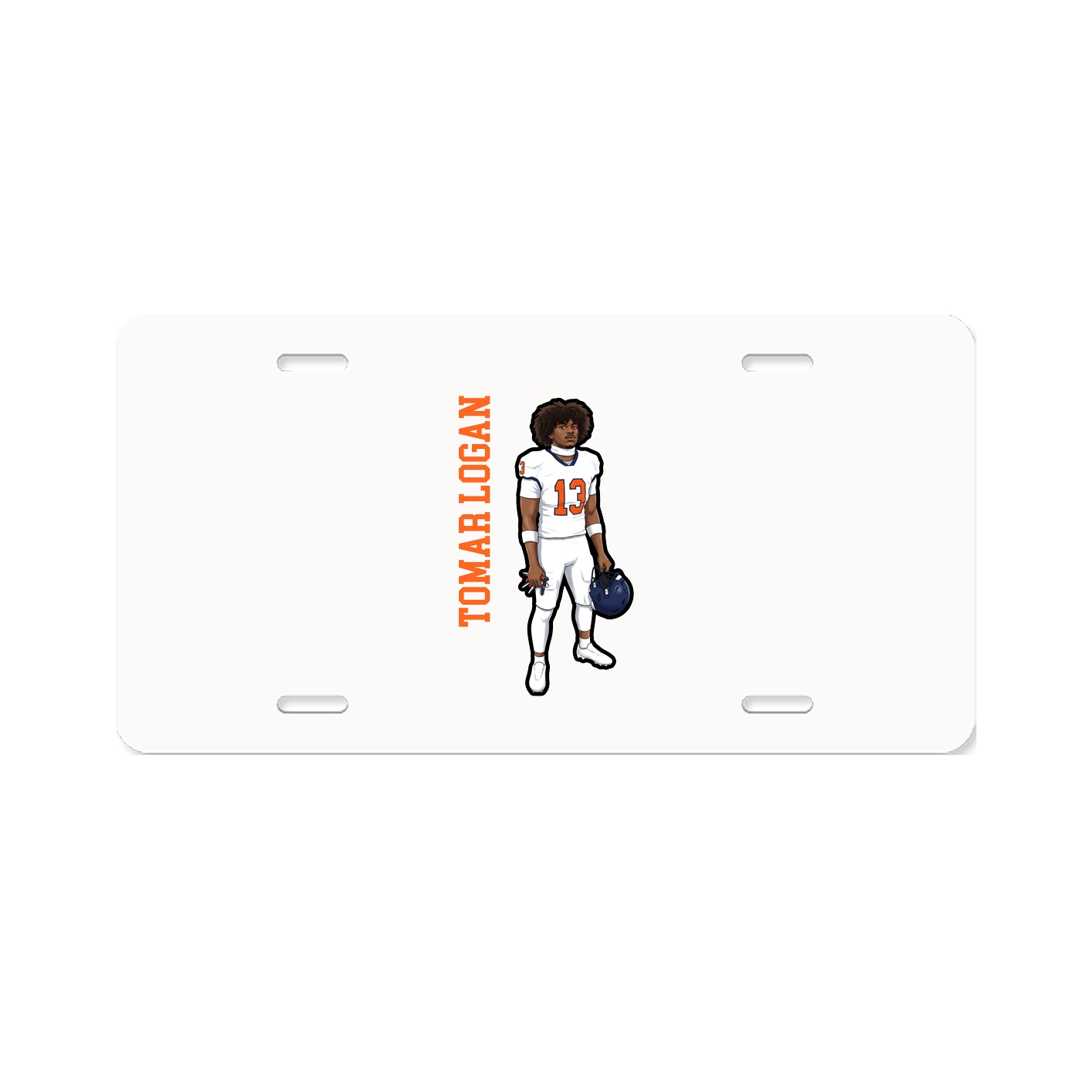 License Plate — Name Vertical in Classic