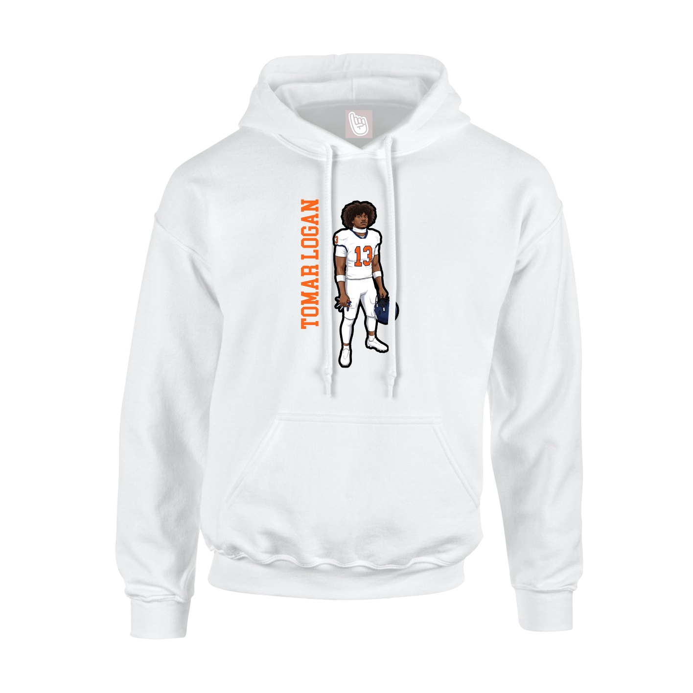 Hoodie — Name Vertical in White