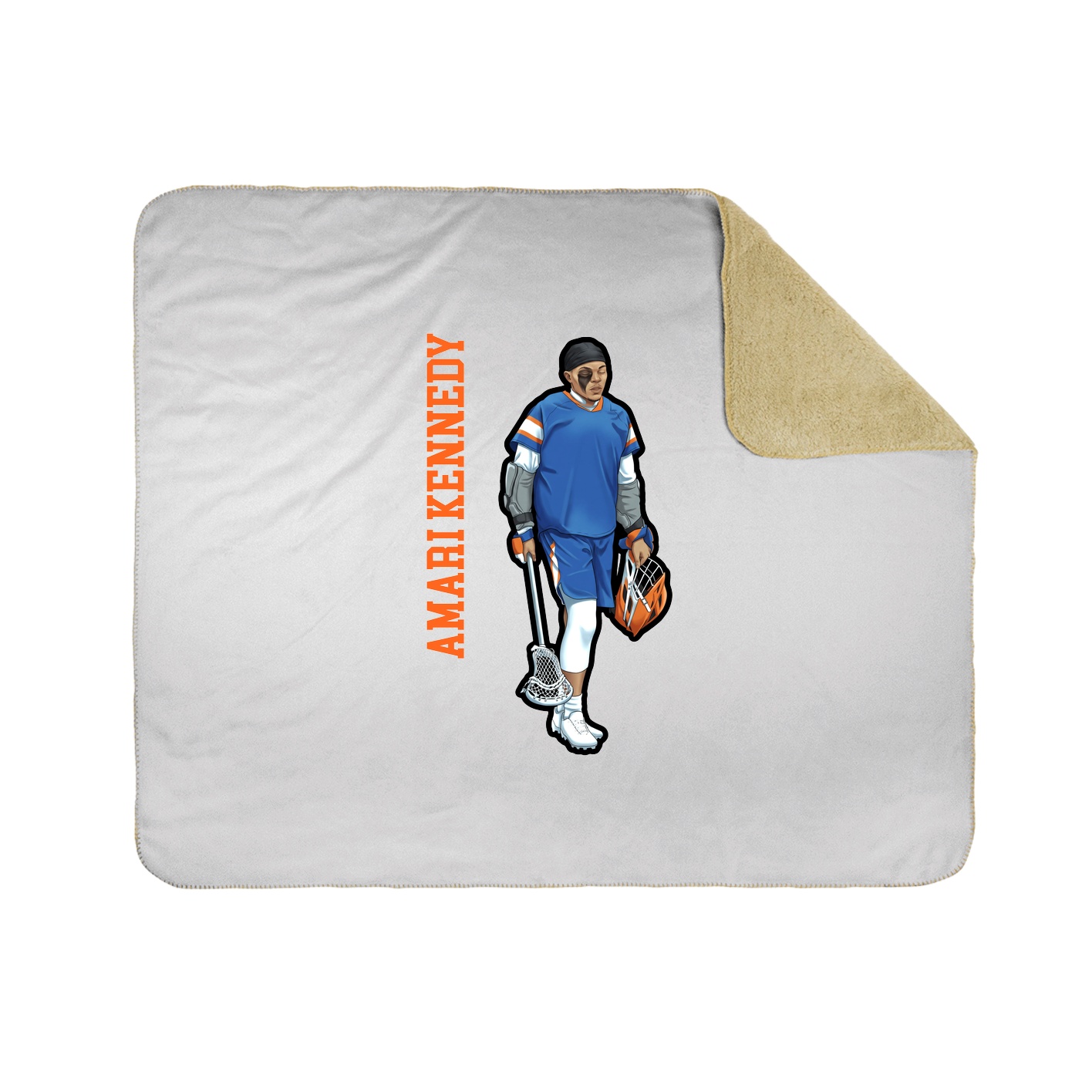 Throw Blanket — Name Vertical in White