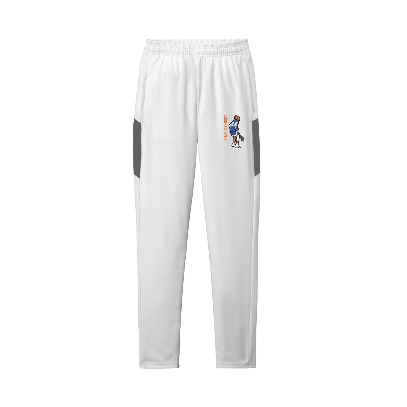 Team Travel Pant — Name Vertical in White/Grey