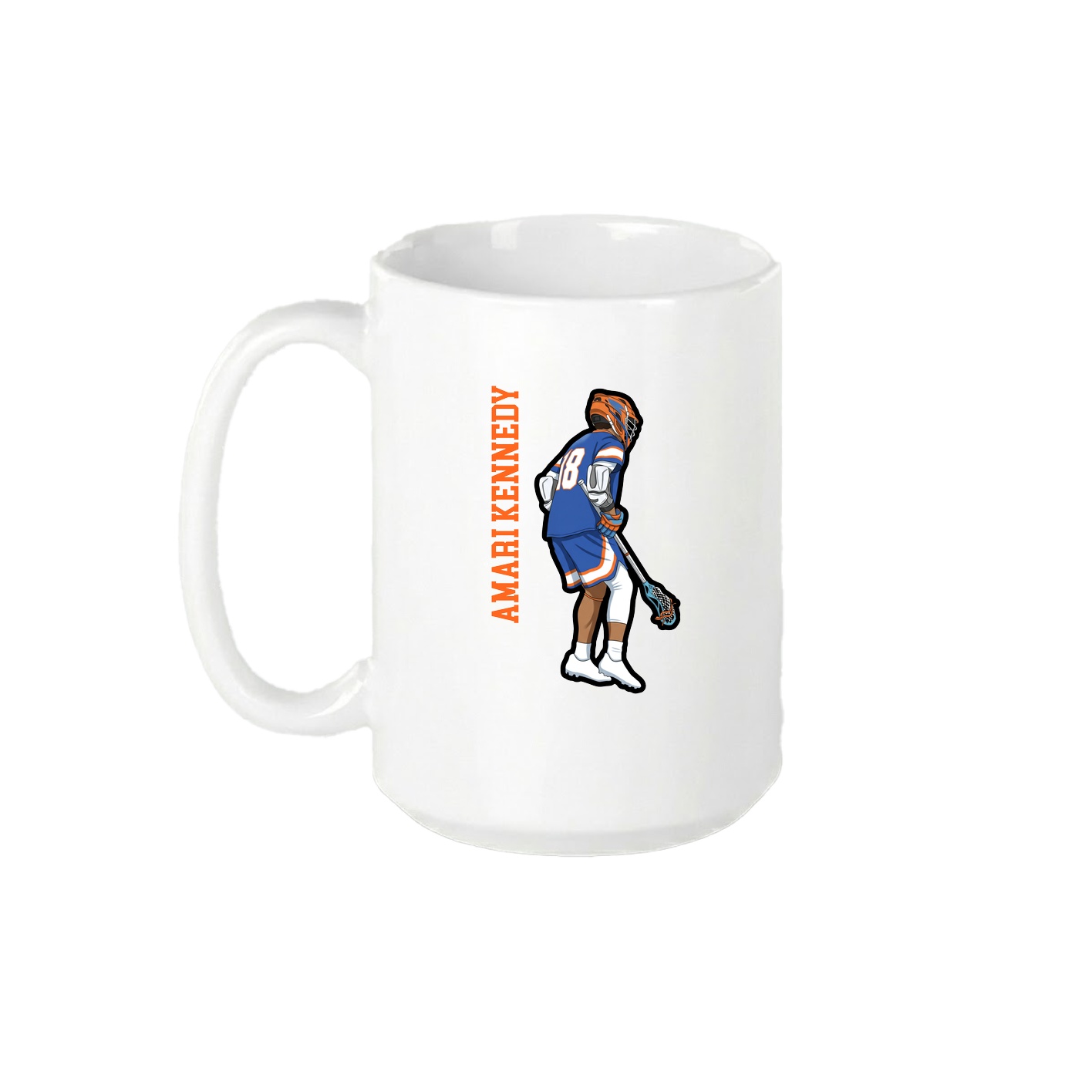 15oz Coffee Mug — Name Vertical in White