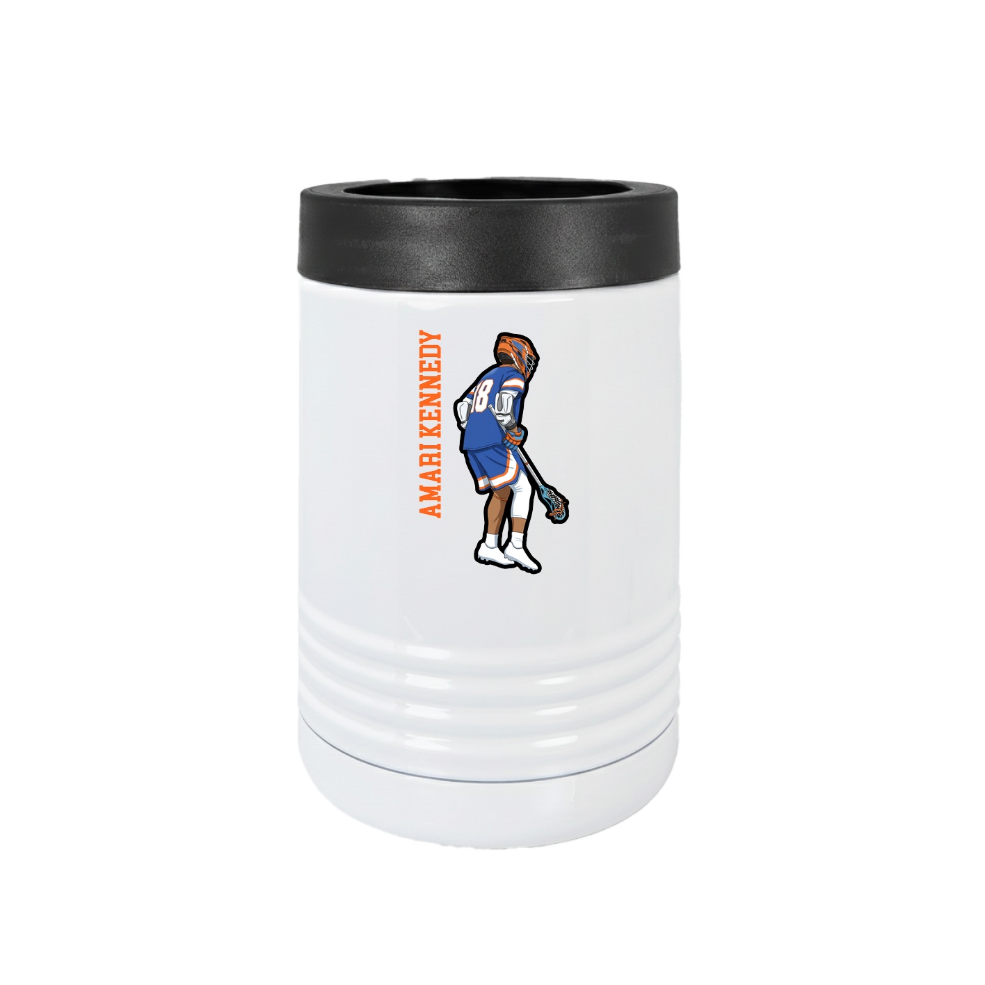 Beverage Holder — Name Vertical in White