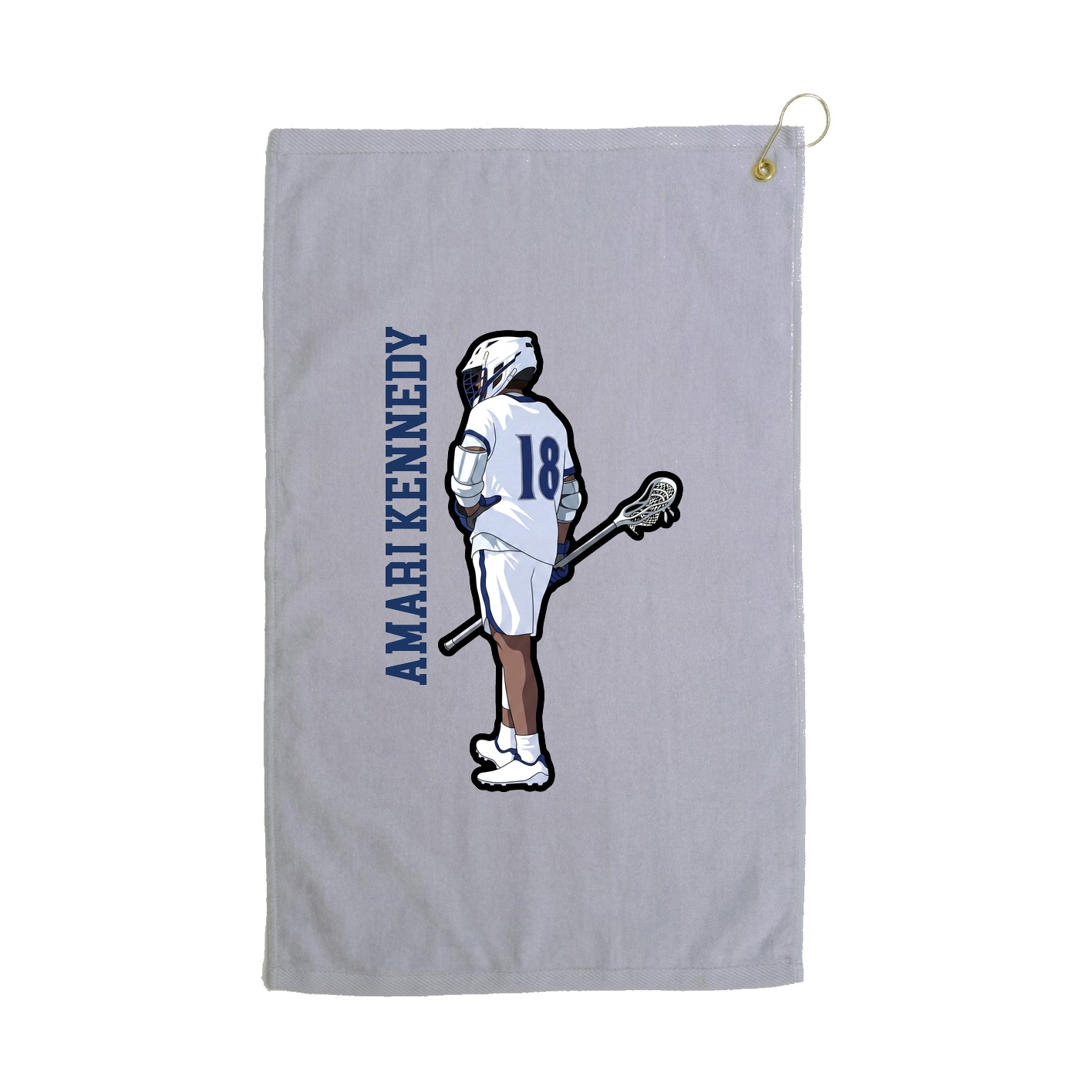 Golf Towel — Name Vertical in Grey