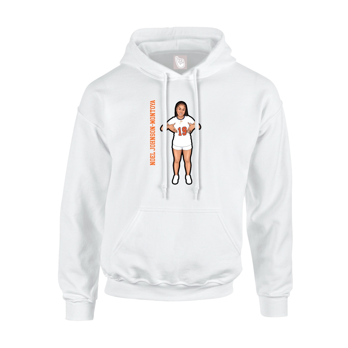 Hoodie — Name Vertical in White