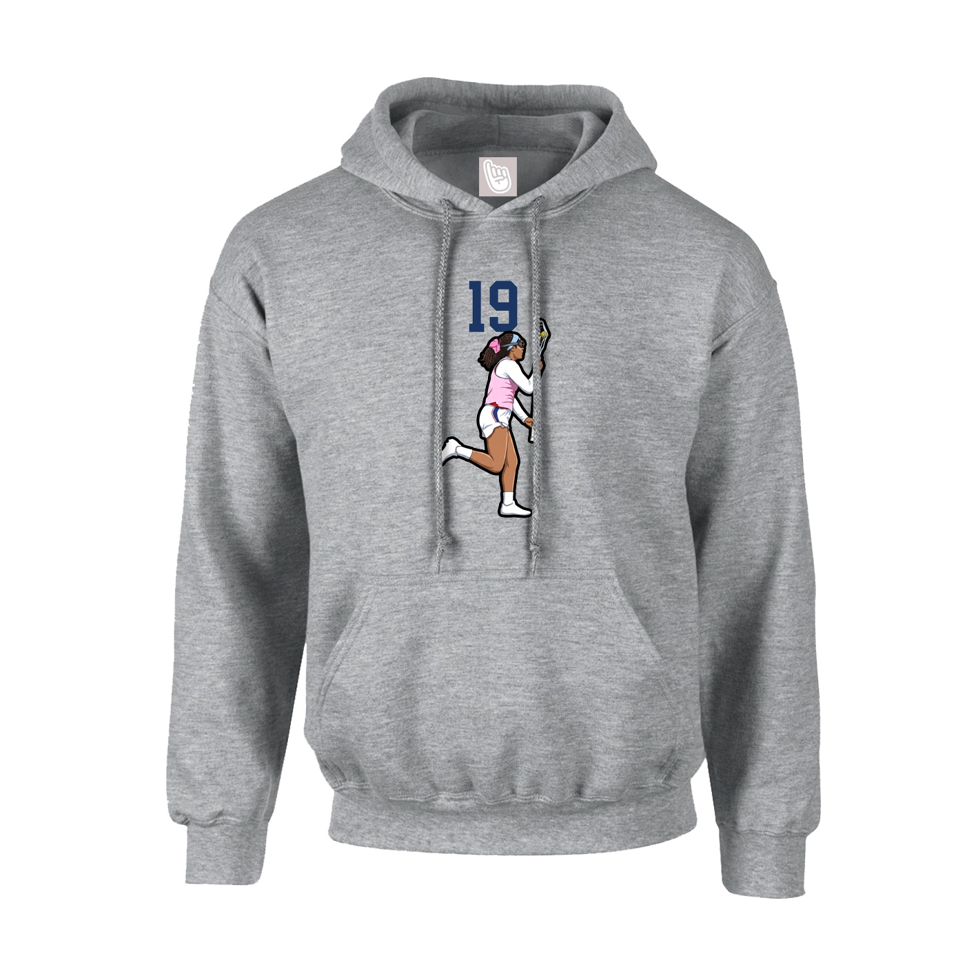 Youth Hoodie — Number Top in Grey
