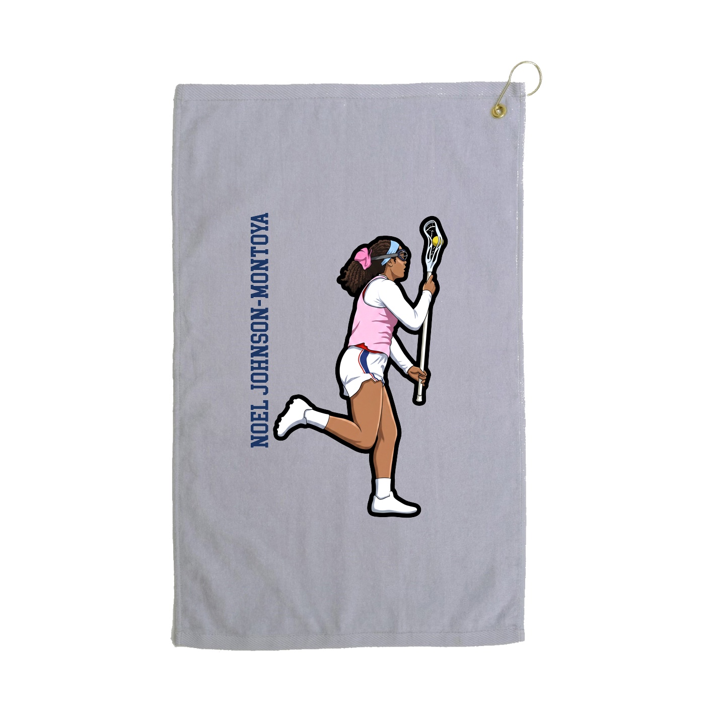 Golf Towel — Name Vertical in Grey