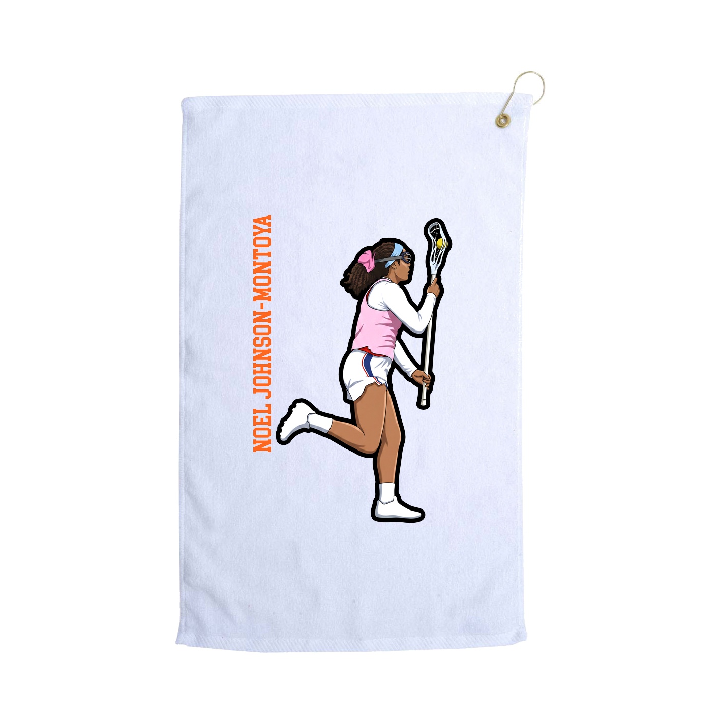 Golf Towel — Name Vertical in White