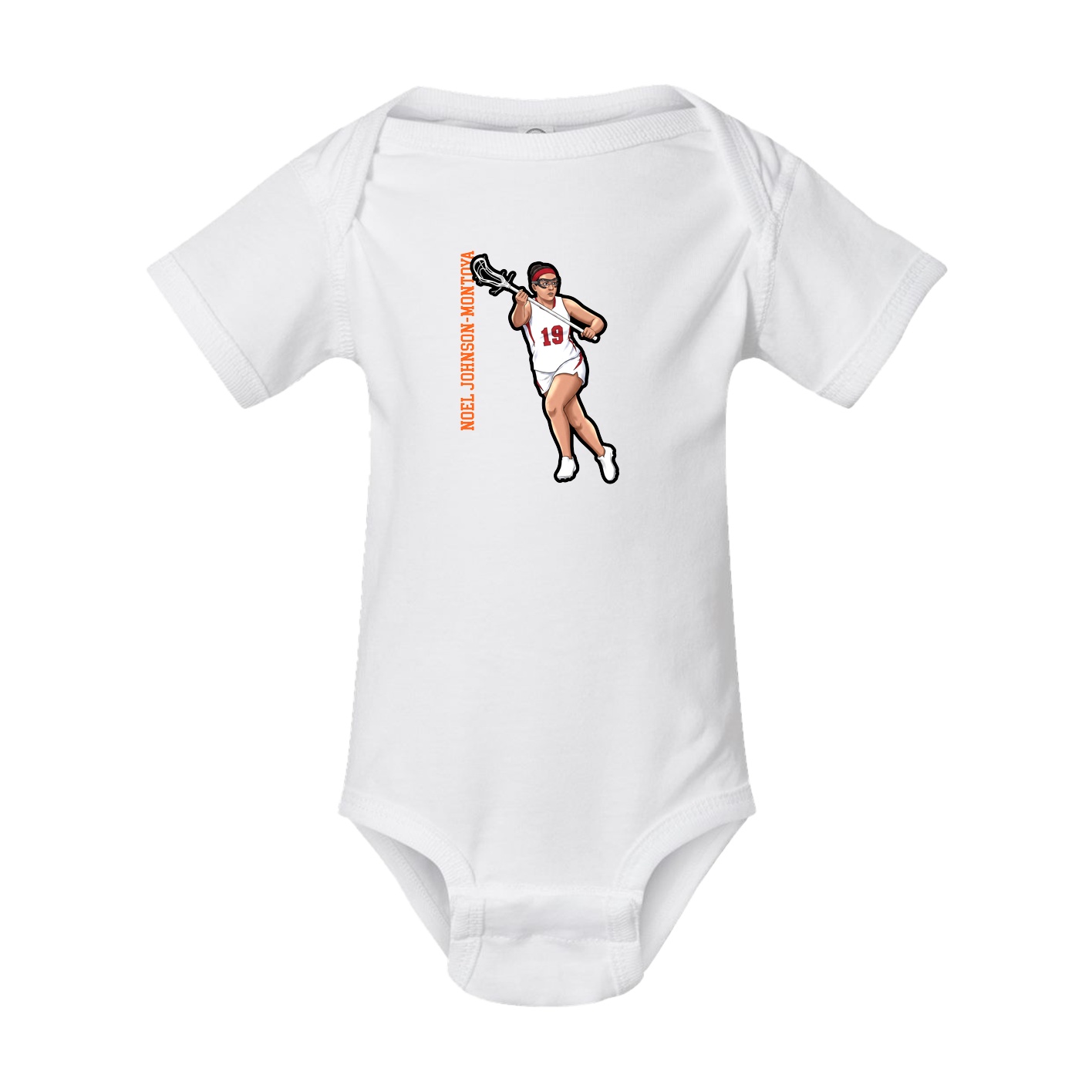 Baby Onesie — Name Vertical in White
