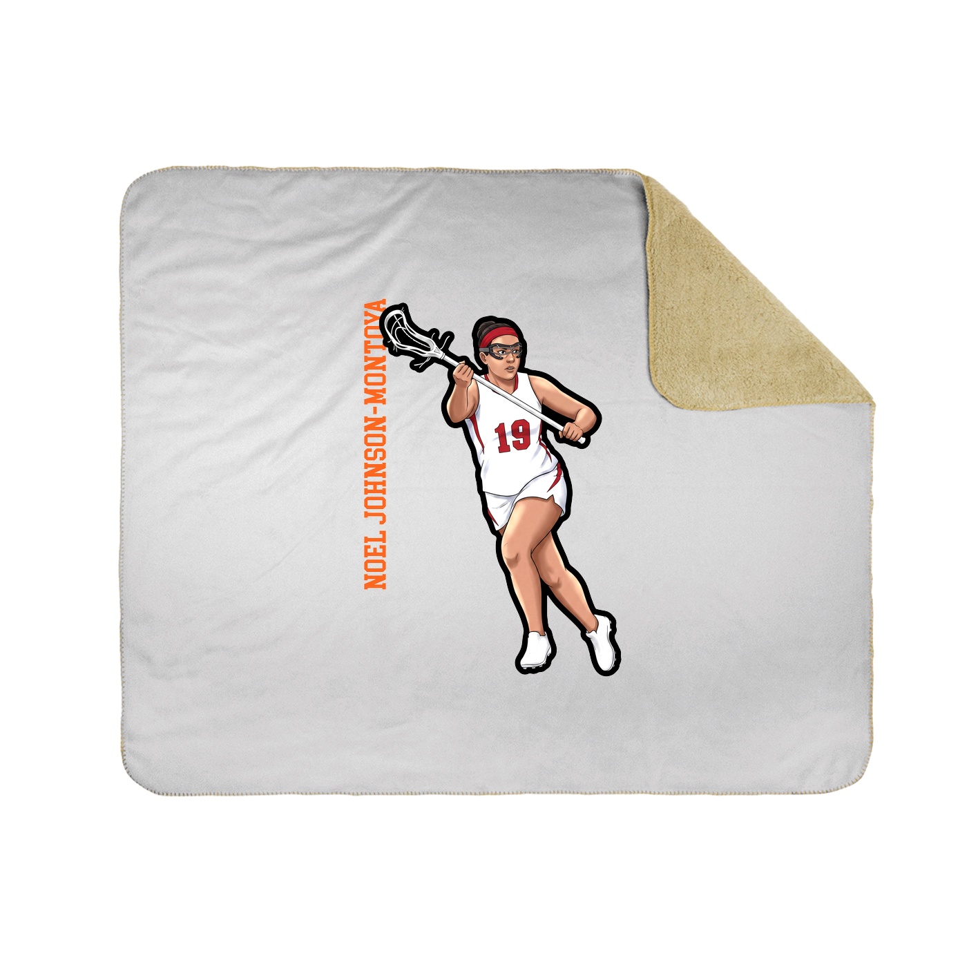 Throw Blanket — Name Vertical in White