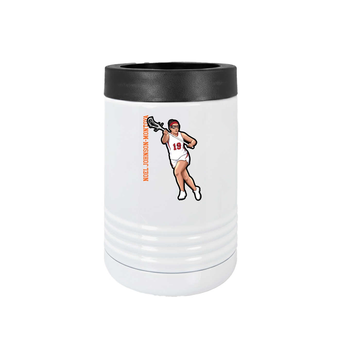 Beverage Holder — Name Vertical in White