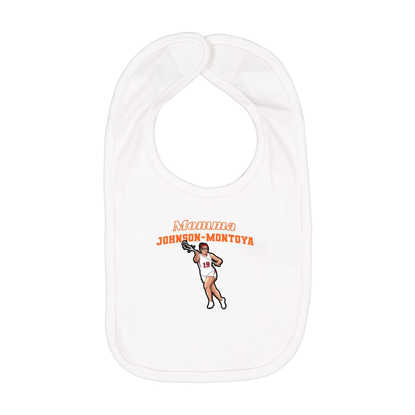 Infant Bib — Mothers Day Block in White