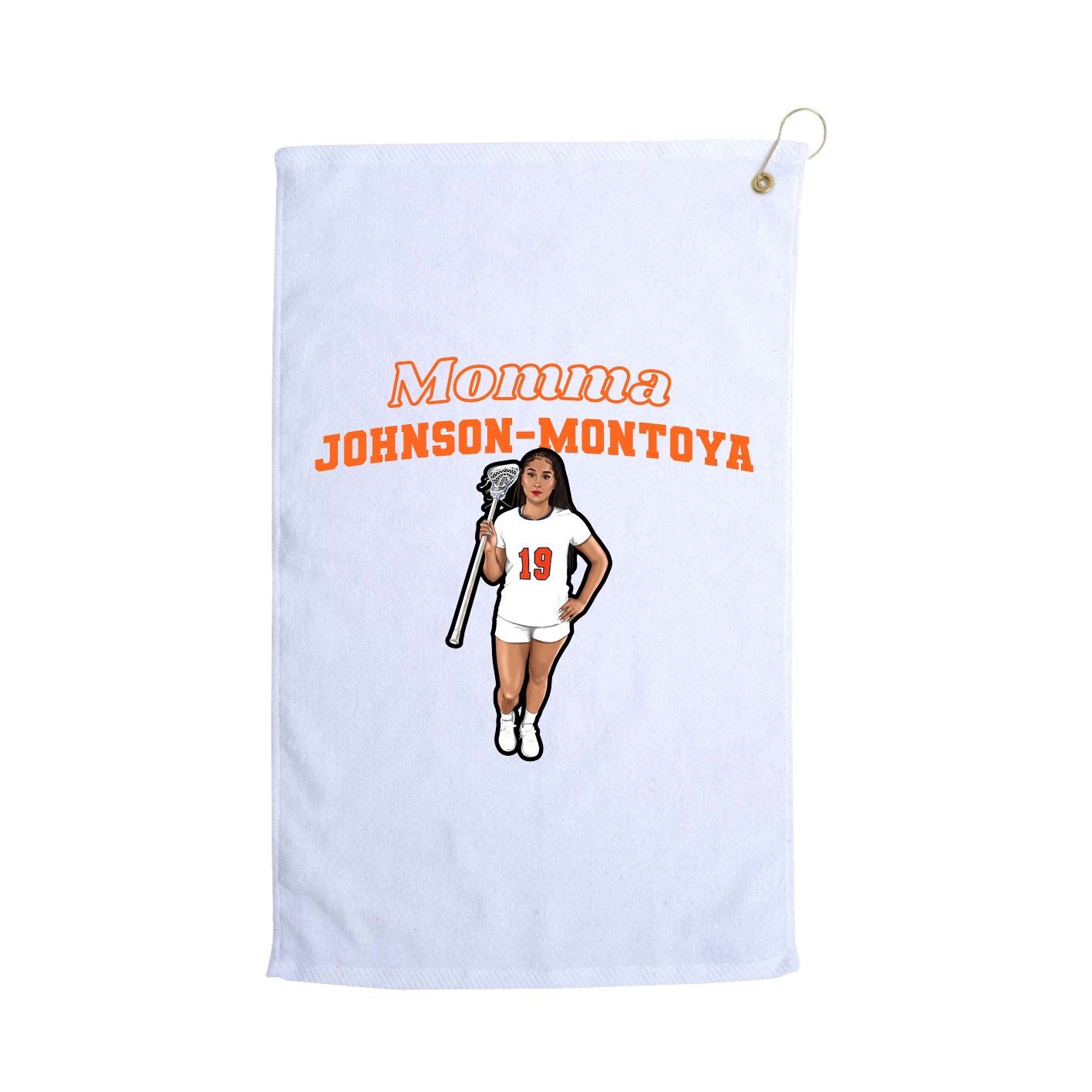 Golf Towel — Mothers Day Block in White