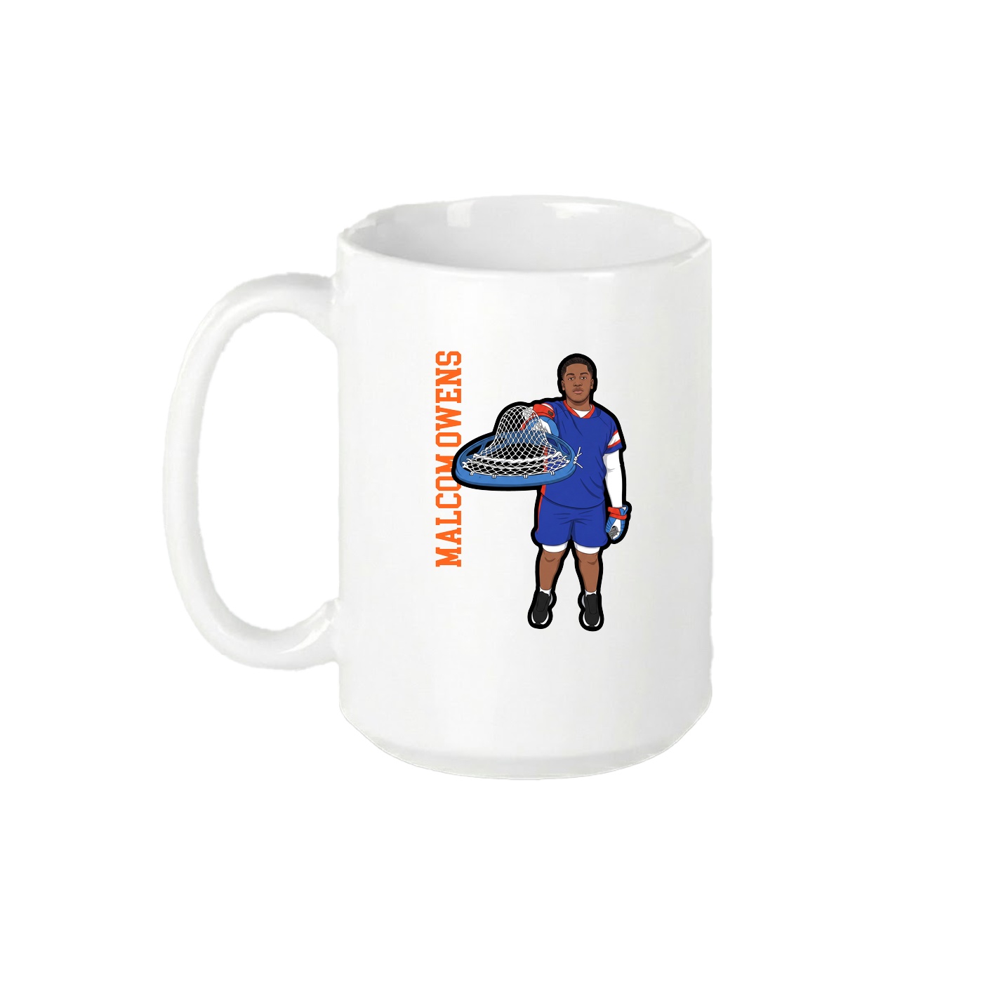 15oz Coffee Mug — Name Vertical in White