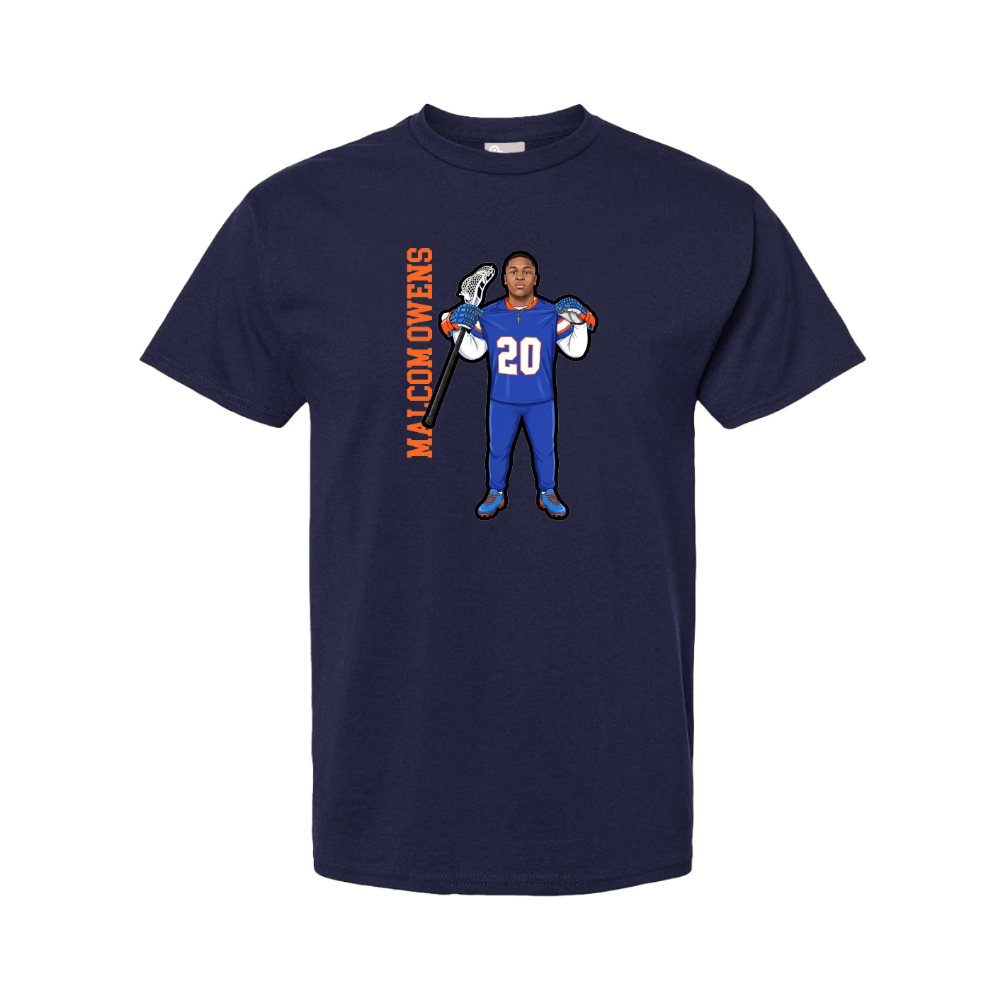 Tee — Name Vertical in Navy