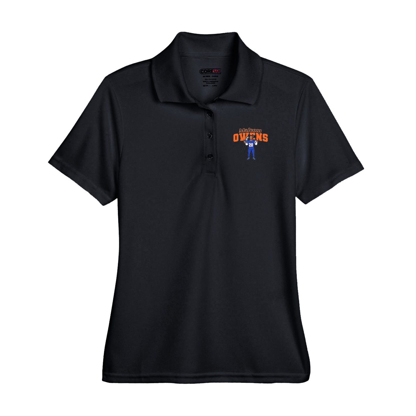 Performance Polo — Name Arch in Black