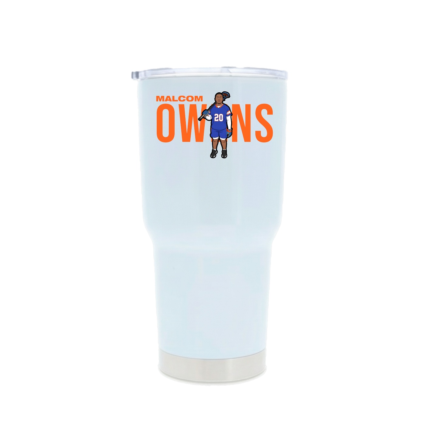 30oz Stainless Steel Tumbler — Player Name in White