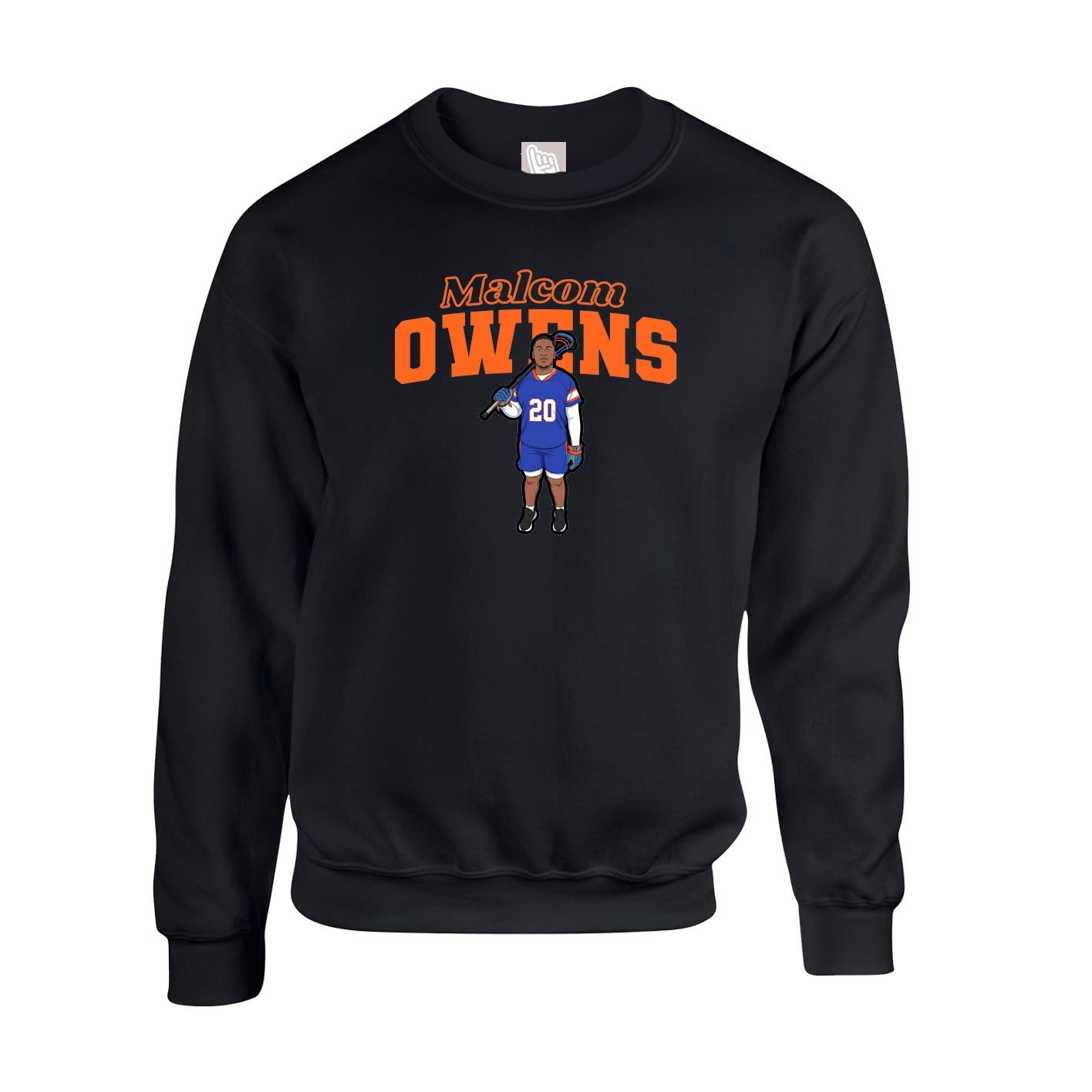 Fleece Crew — Name Arch in Black