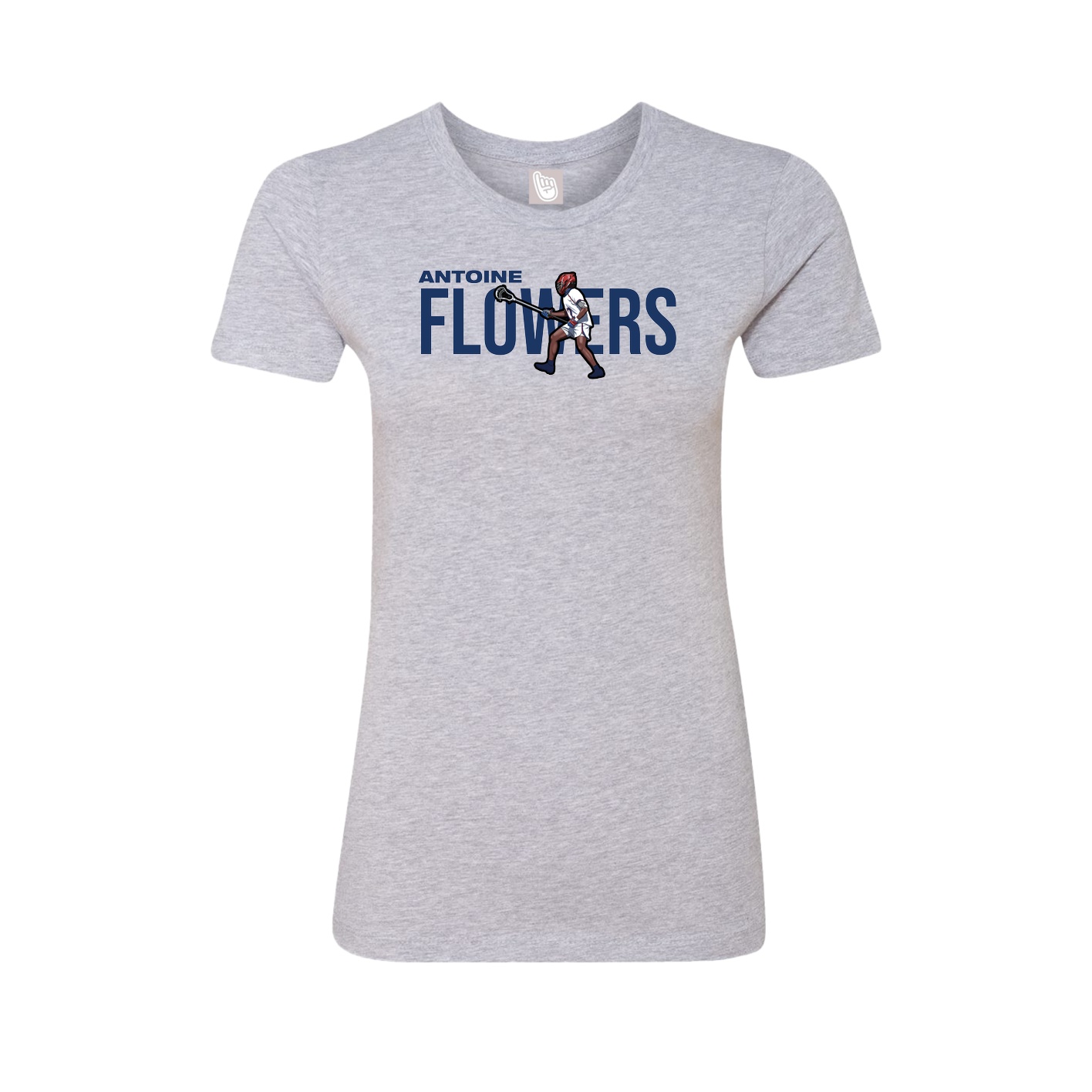 Fitted Women's Tee — Player Name in Grey
