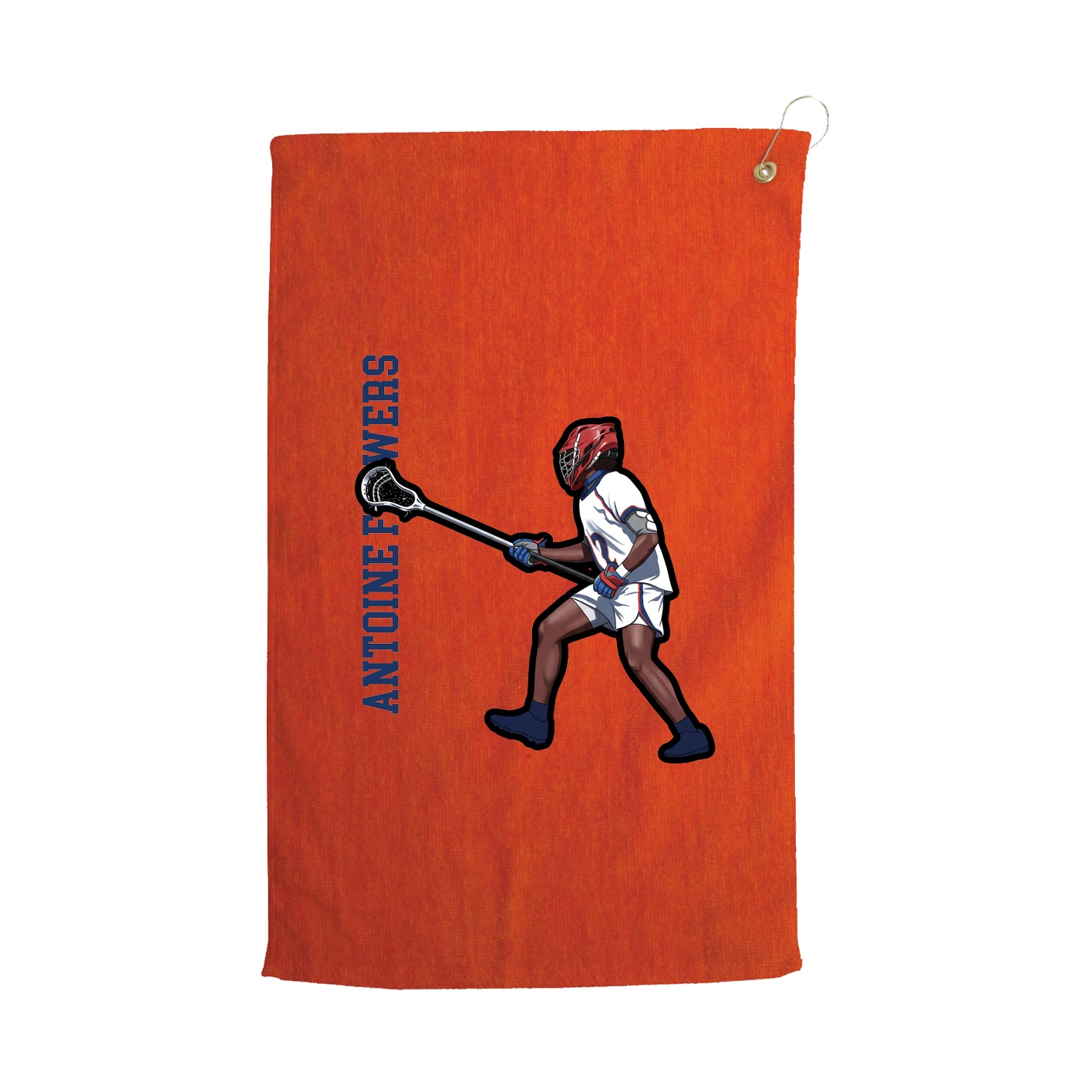 Golf Towel — Name Vertical in Orange