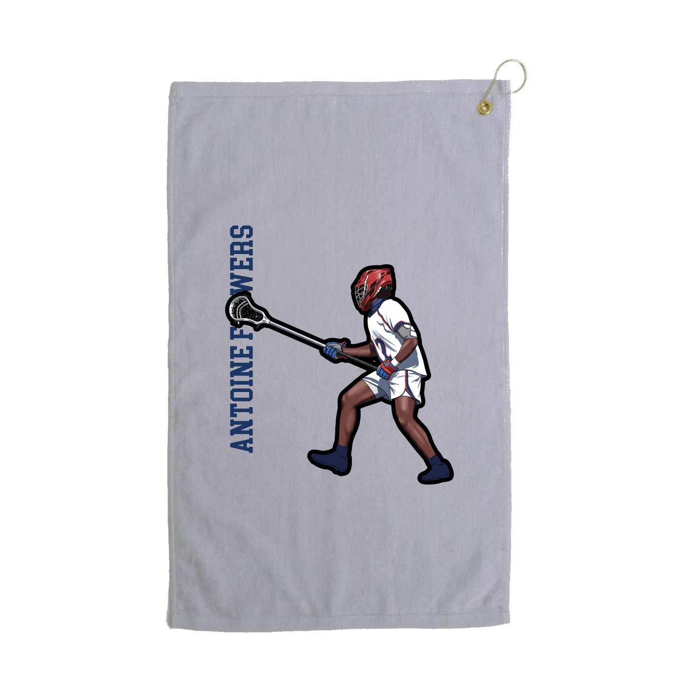 Golf Towel — Name Vertical in Grey