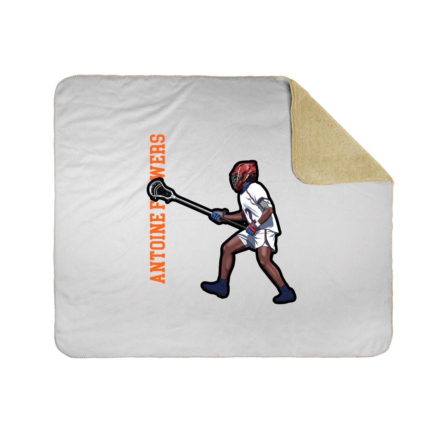 Throw Blanket — Name Vertical in White