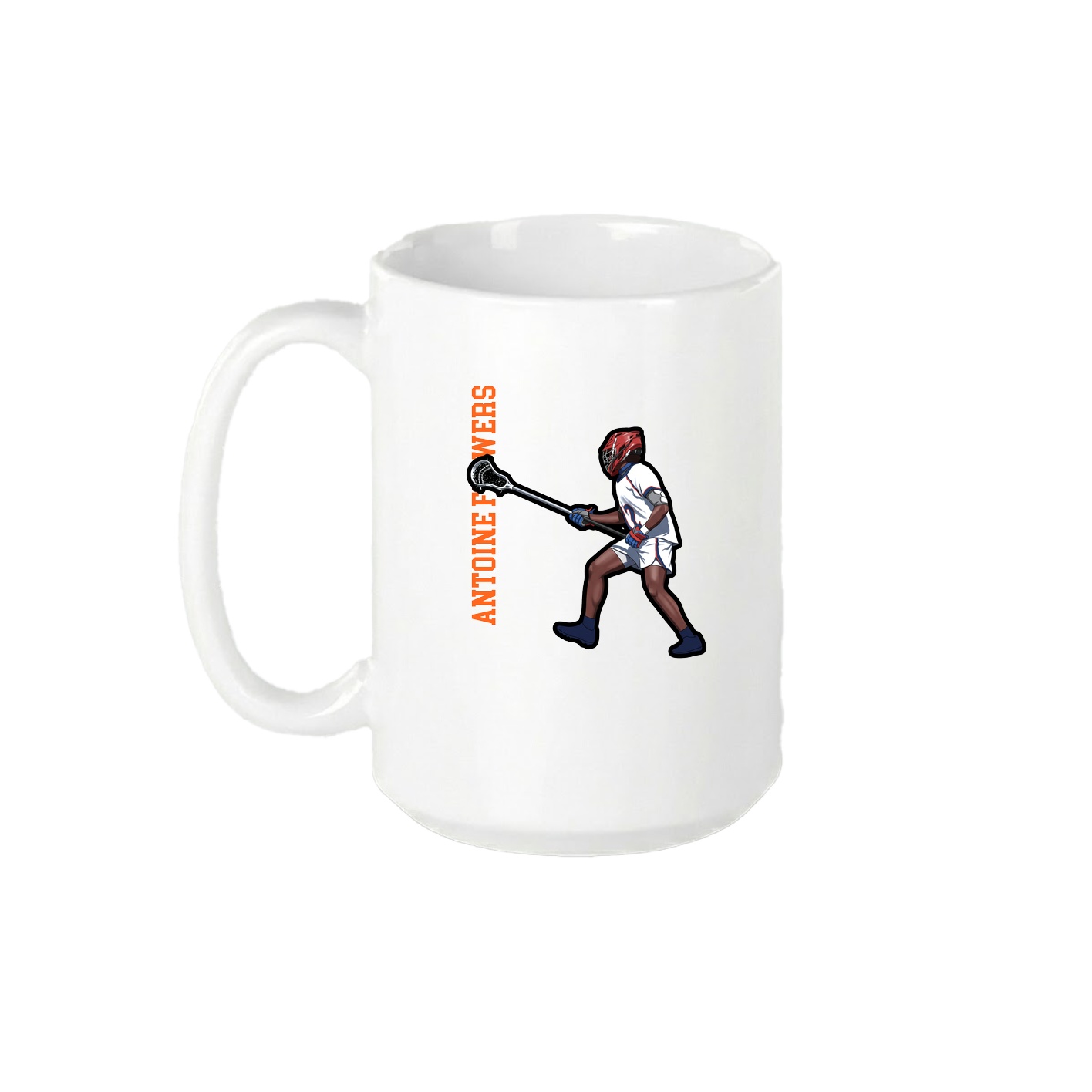 15oz Coffee Mug — Name Vertical in White