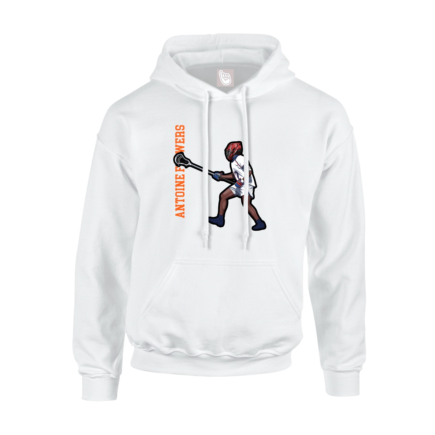Youth Hoodie — Name Vertical in White