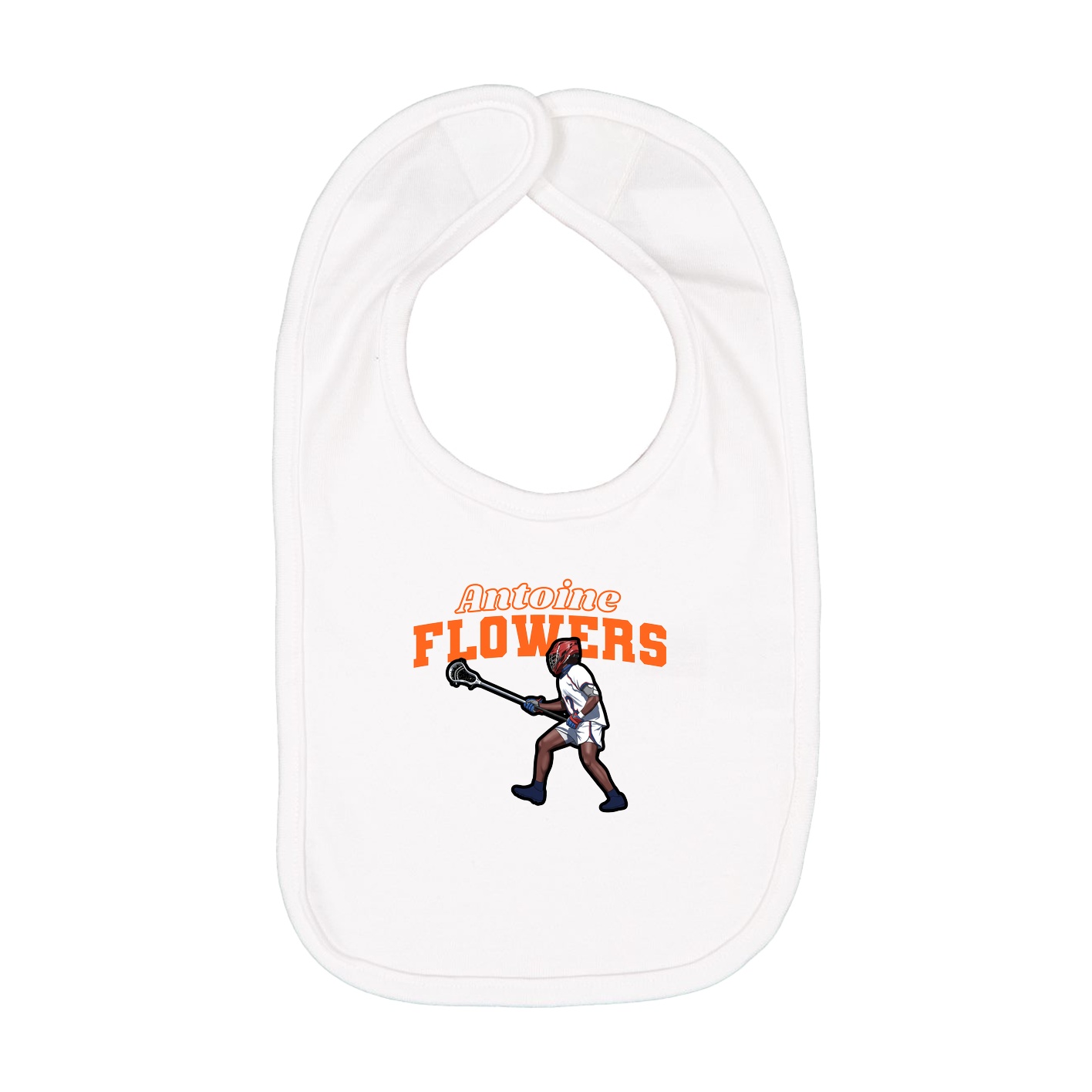 Infant Bib — Name Arch in White