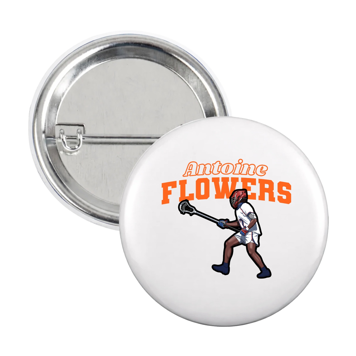 Game Day Button — Name Arch in White