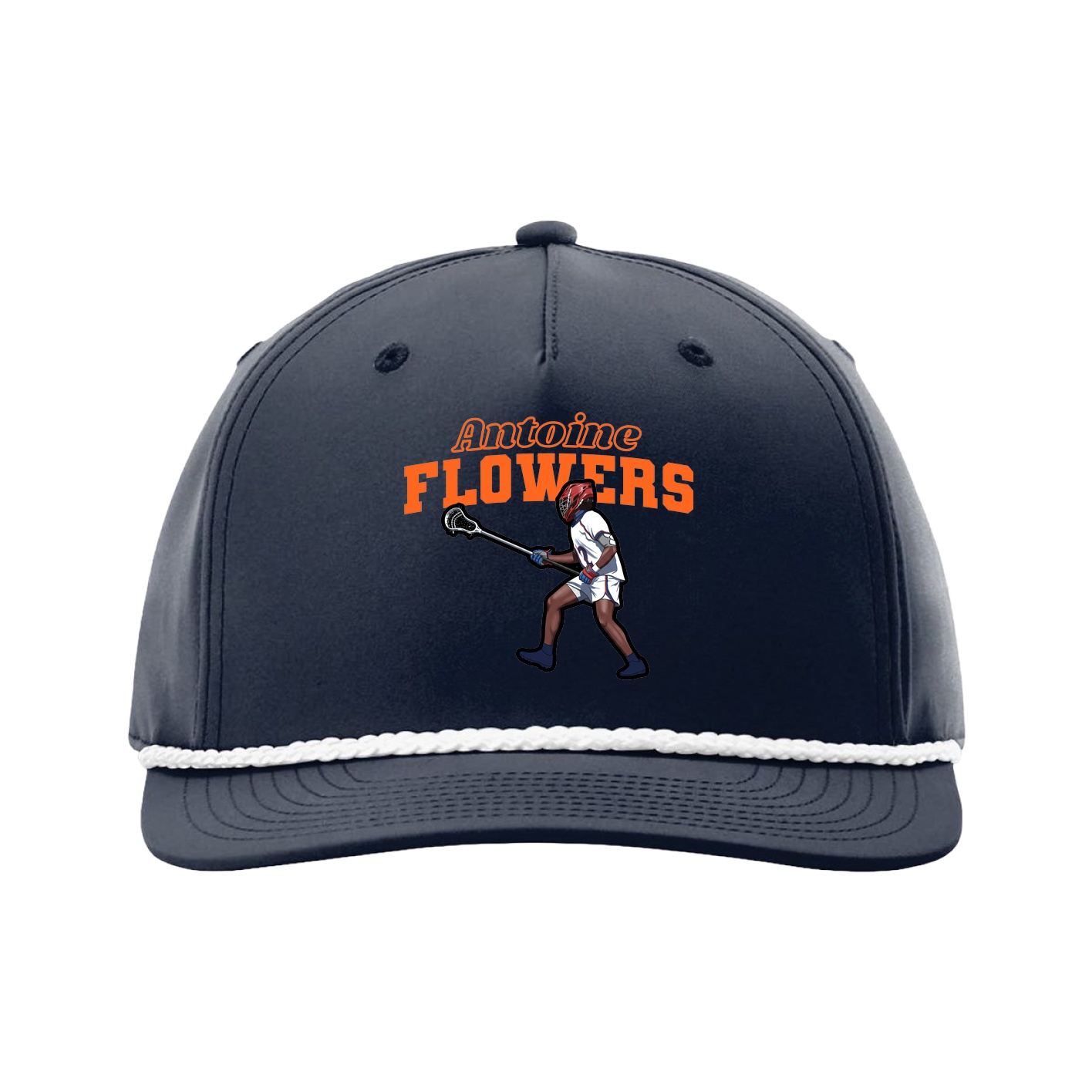 Five-Panel Classic Rope Cap — Name Arch in Navy
