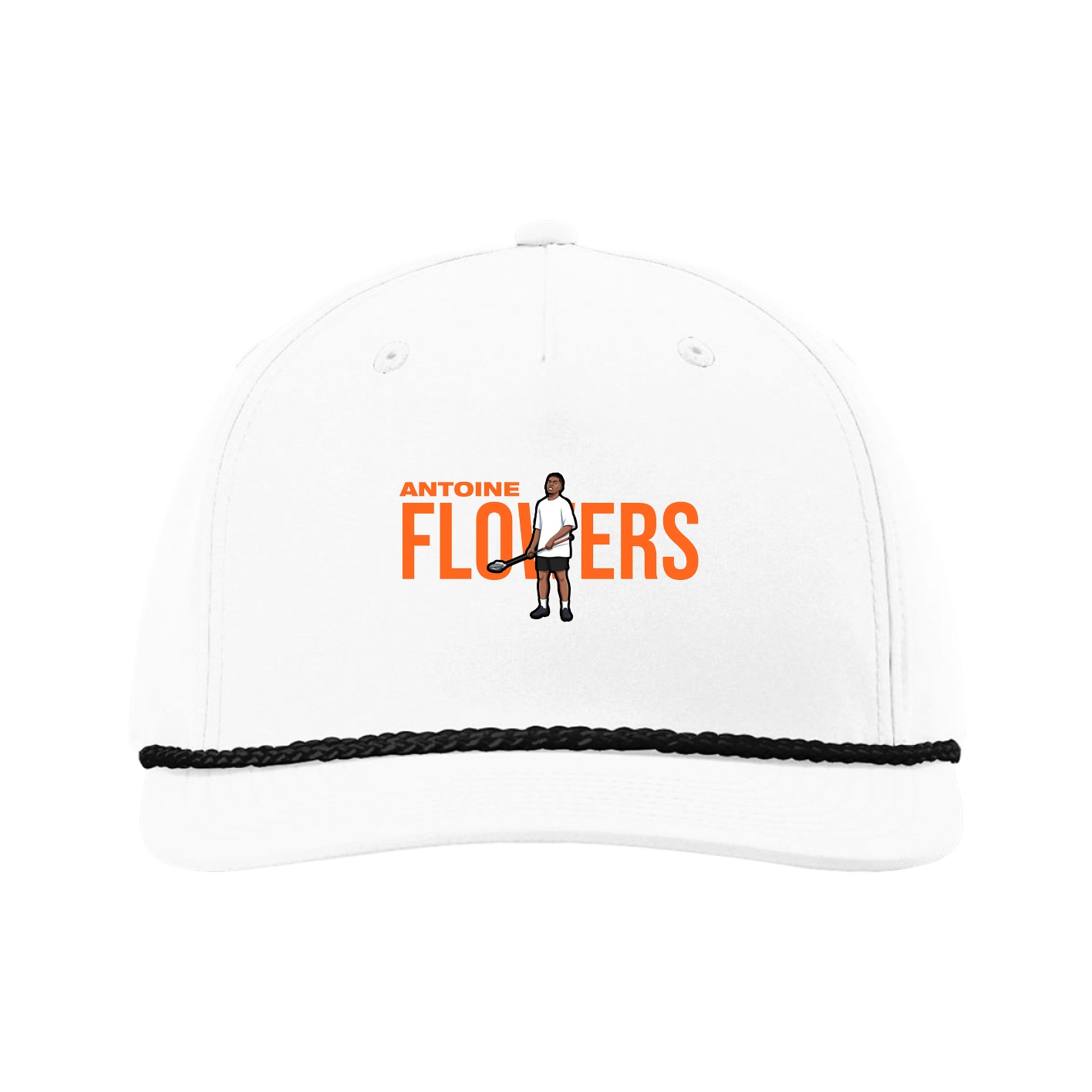 Five-Panel Classic Rope Cap — Player Name in White