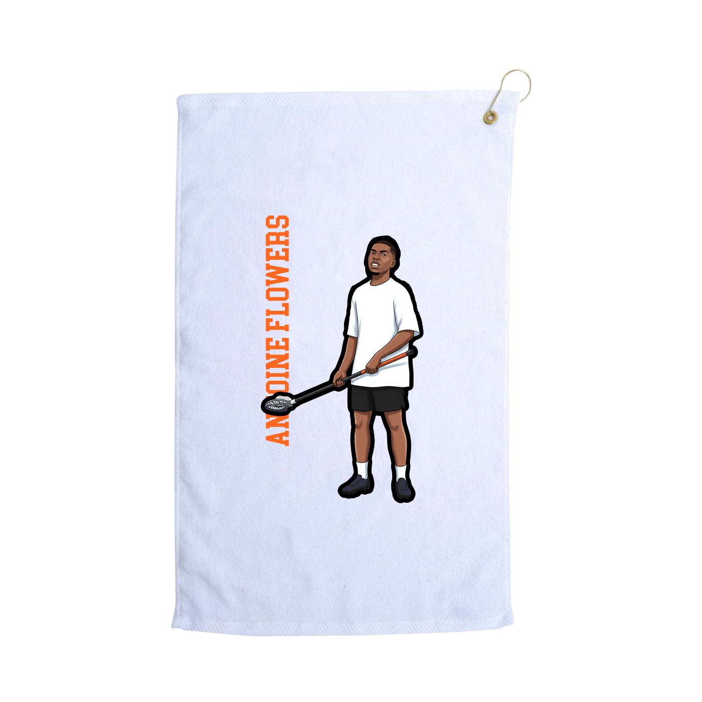 Golf Towel — Name Vertical in White
