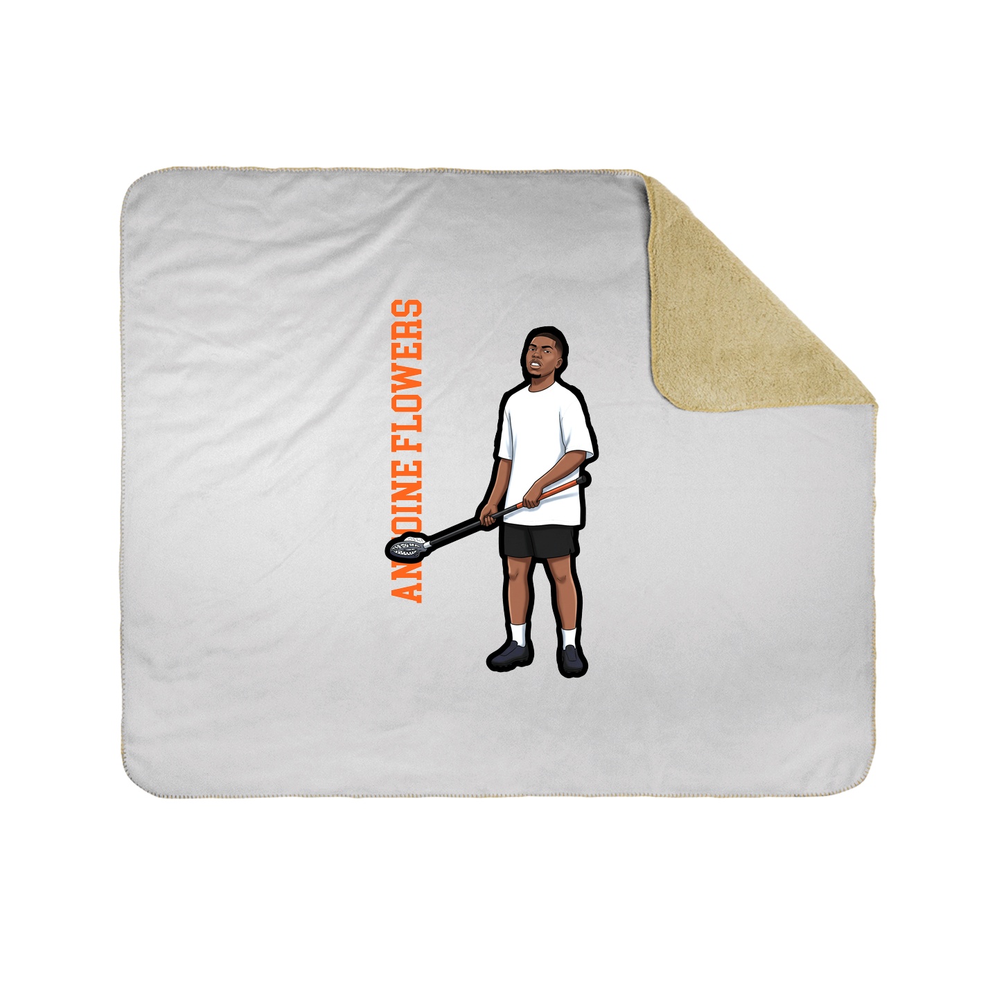 Throw Blanket — Name Vertical in White